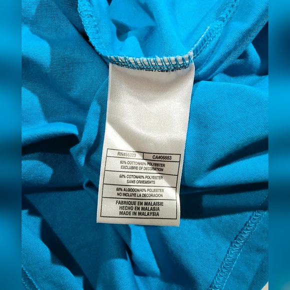 Nike Dri-Fit Cotton T-Shirt Blue Turquoise Silver Training 336494-424 Men Large - Picture 5 of 6